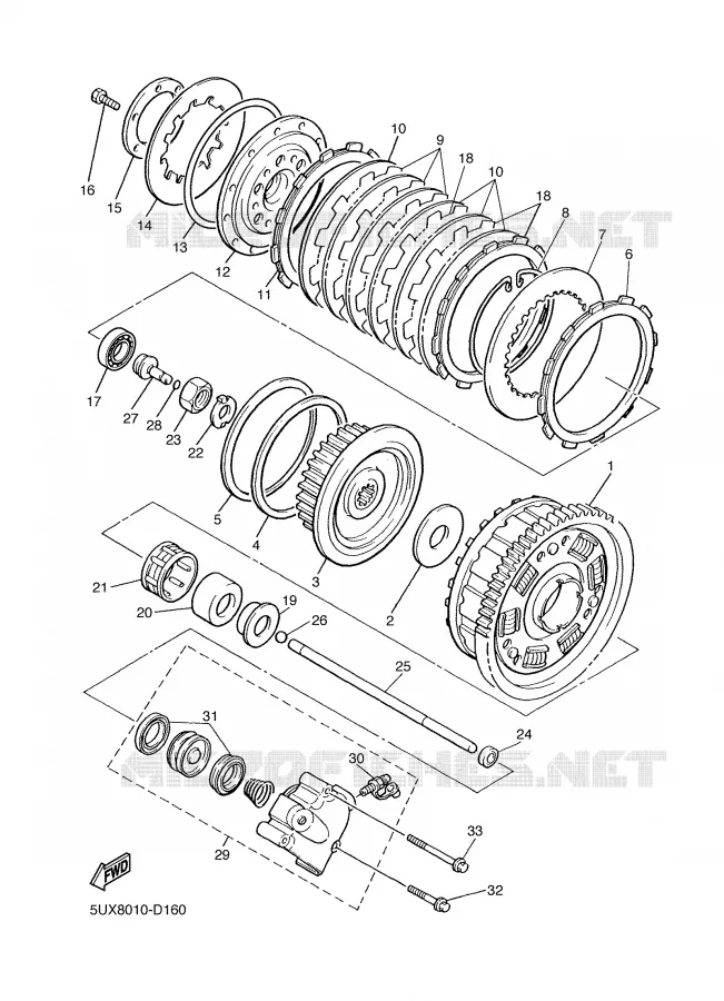 EMBRAYAGE DE DEMARREUR Yamaha MOTO 1300 2006 XJR  XJR1300