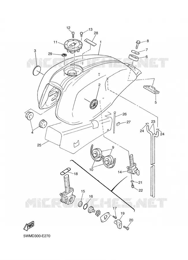 RESERVOIR A ESSENCE Yamaha MOTO 1300 2006 XJR  XJR1300