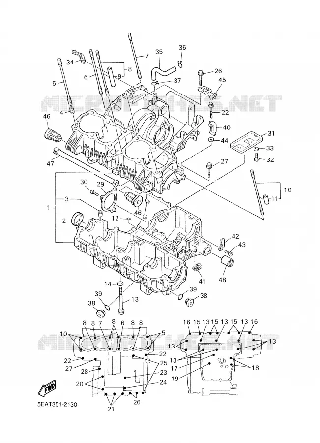 CARTER MOTEUR Yamaha MOTO 1300 2006 XJR  XJR1300