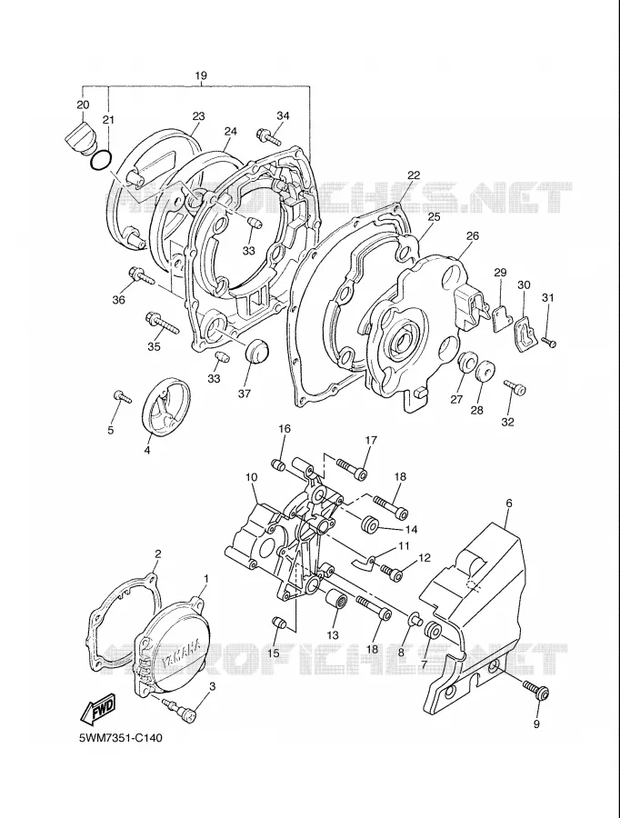 CARTER - MOTEUR 1 Yamaha MOTO 1300 2006 XJR  XJR1300