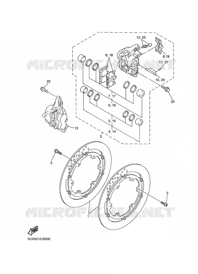 ROUE AVANT / ETRIER DE FREIN Yamaha MOTO 1300 2006 XJR  XJR1300