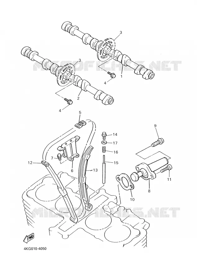 ARBRE A CAMES / CHAINE DE DISTRIBUTION Yamaha MOTO 1300 2008 XJR  XJR1300