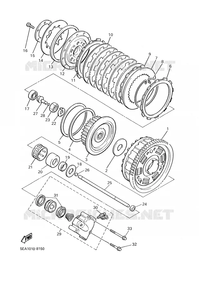 EMBRAYAGE DE DEMARREUR Yamaha MOTO 1300 2002 XJR  XJR1300P