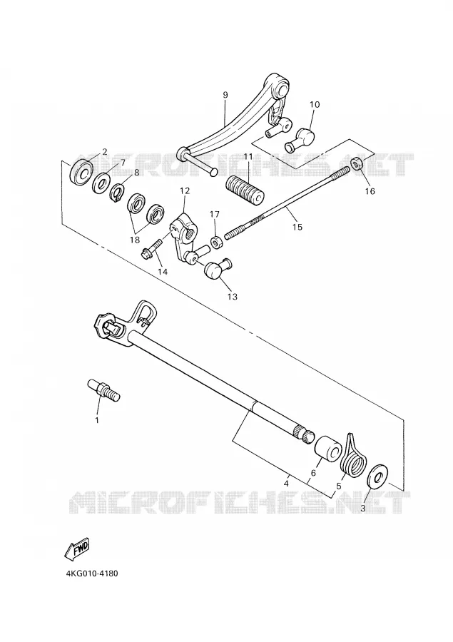 AXE DE SELECTEUR / PEDALE Yamaha MOTO 1300 2002 XJR  XJR1300P