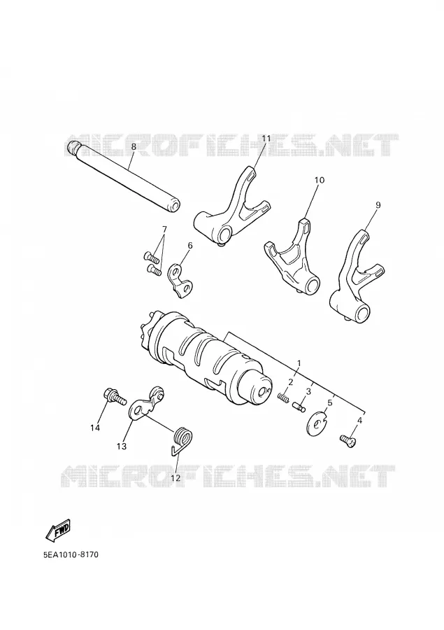 BARILLET DE SELECTION / FOURCHETTES Yamaha MOTO 1300 2002 XJR  XJR1300P