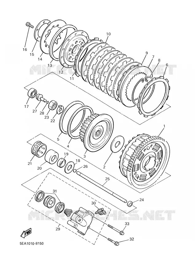 EMBRAYAGE DE DEMARREUR Yamaha MOTO 1300 2003 XJR  XJR1300R