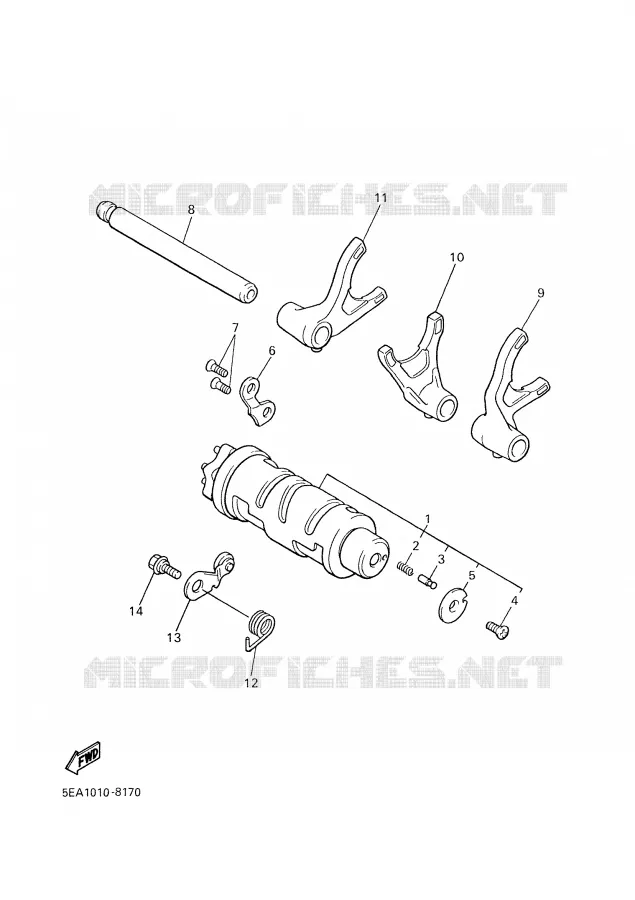 BARILLET DE SELECTION / FOURCHETTES Yamaha MOTO 1300 2000 XJR  XJR1300SP