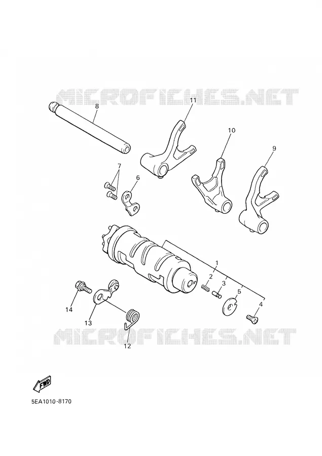 BARILLET DE SELECTION / FOURCHETTES Yamaha MOTO 1300 2000 XJR  XJR1300SP