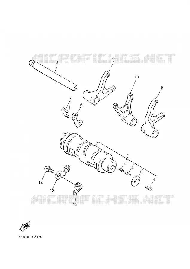 BARILLET DE SELECTION / FOURCHETTES Yamaha MOTO 1300 2001 XJR  XJR1300SP