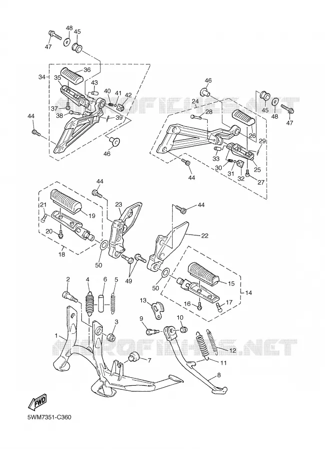 BEQUILLE / REPOSE PIEDS Yamaha MOTO 1300 2005 XJR  XJR1300T