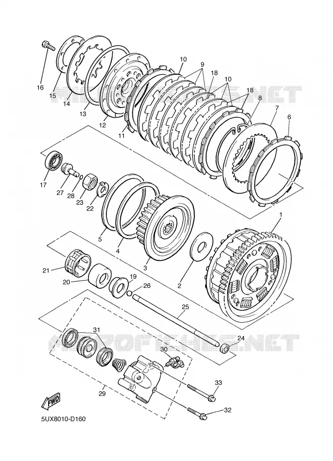EMBRAYAGE DE DEMARREUR Yamaha MOTO 1300 2007 XJR  XJR1300W