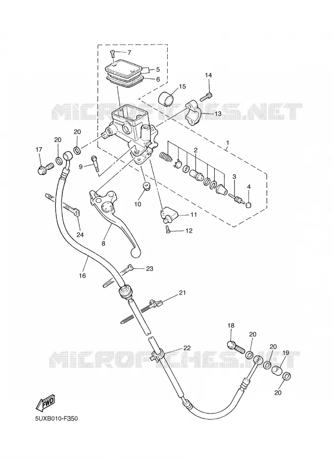 MAITRE CYLINDRE AVANT 2 Yamaha MOTO 1300 2007 XJR  XJR1300W