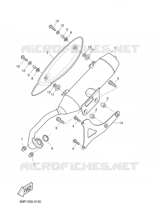 ECHAPPEMENT Yamaha SCOOTER 125 2000 XN  XN125
