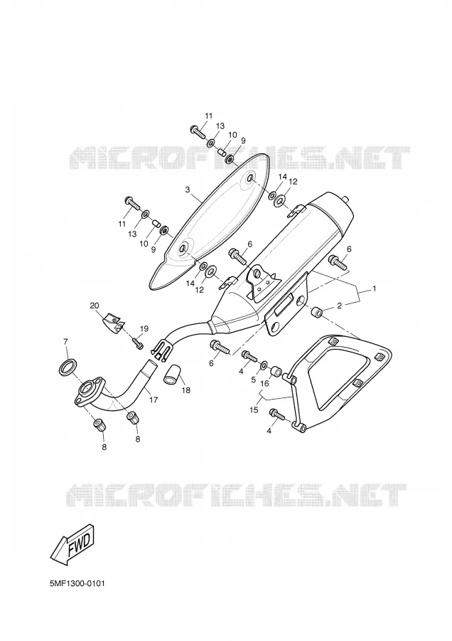 ECHAPPEMENT Yamaha SCOOTER 150 2001 DOODO  XN150 DOODO