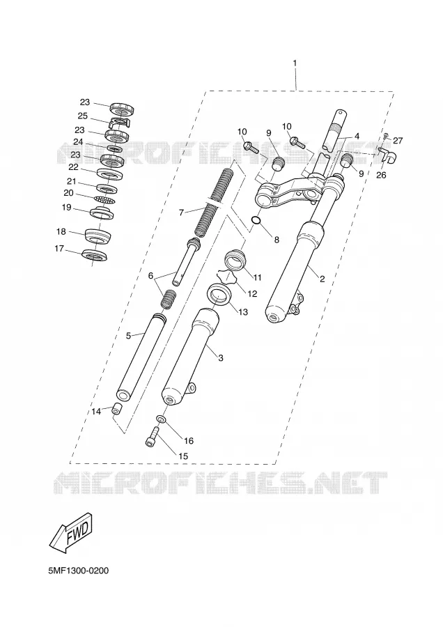 FOURCHE Yamaha SCOOTER 150 2001 DOODO  XN150 DOODO