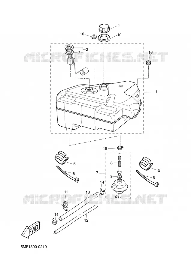 RESERVOIR A ESSENCE Yamaha SCOOTER 150 2001 DOODO  XN150 DOODO