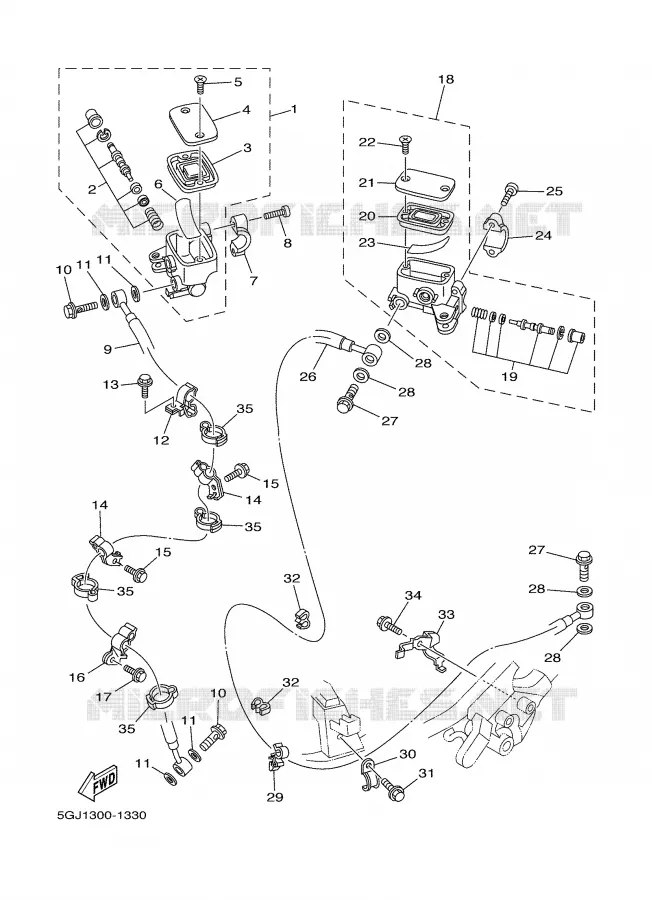 MAITRE CYLINDRE AVANT Yamaha SCOOTER 500 2001 TMAX  XP500