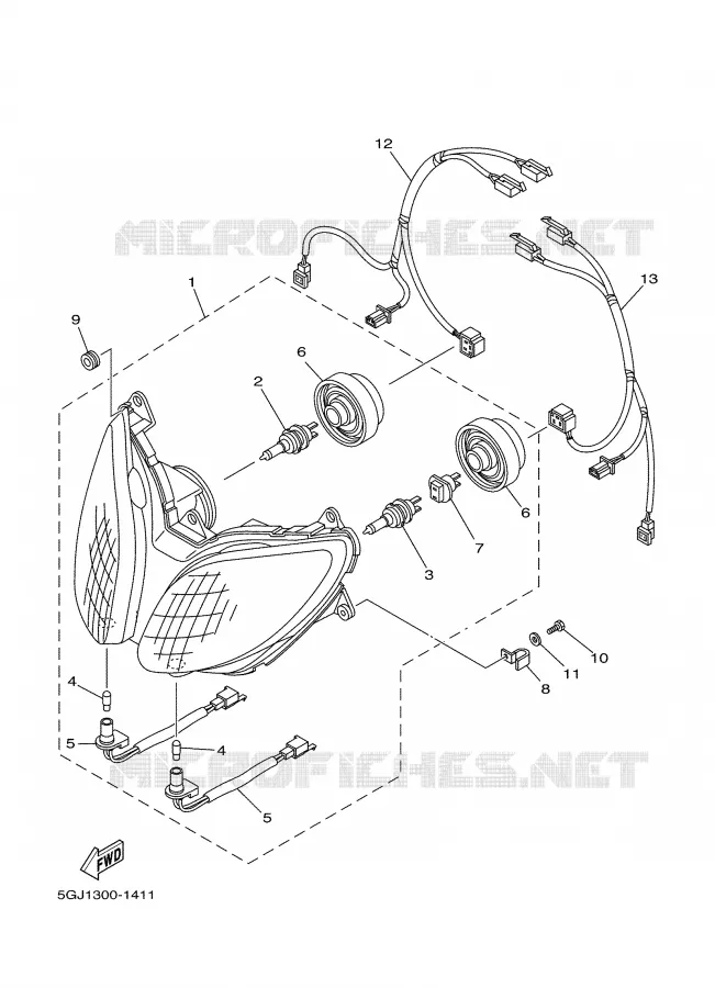 PHARE  Yamaha SCOOTER 500 2001 TMAX  XP500