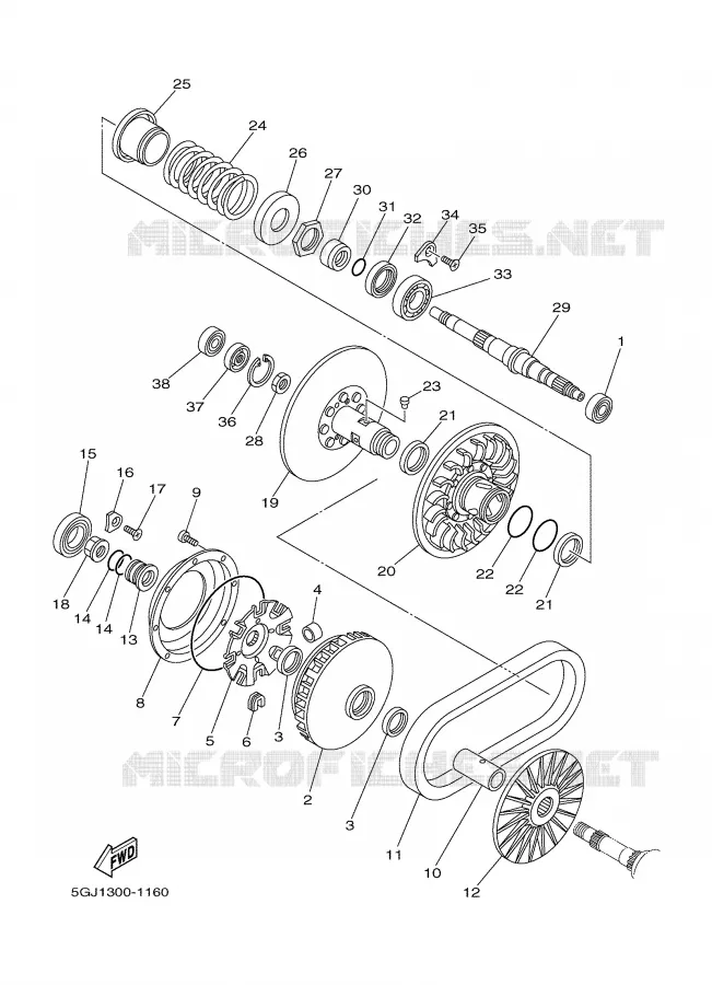 EMBRAYAGE 2 Yamaha SCOOTER 500 2003 TMAX  XP500