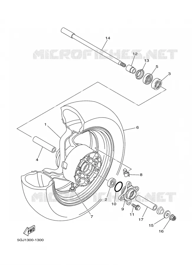 ROUE ARRIERE Yamaha SCOOTER 500 2003 TMAX  XP500