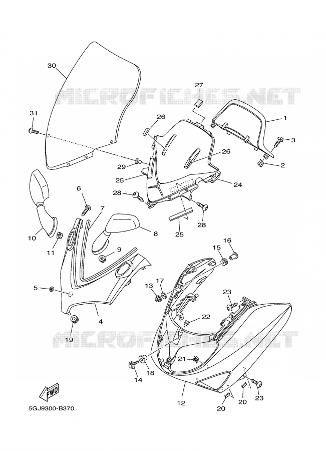 PARE BRISE Yamaha SCOOTER 500 2003 TMAX  XP500