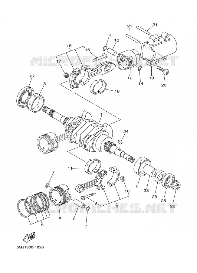 VILEBREQUIN / PISTON Yamaha SCOOTER 500 2004 TMAX  XP500