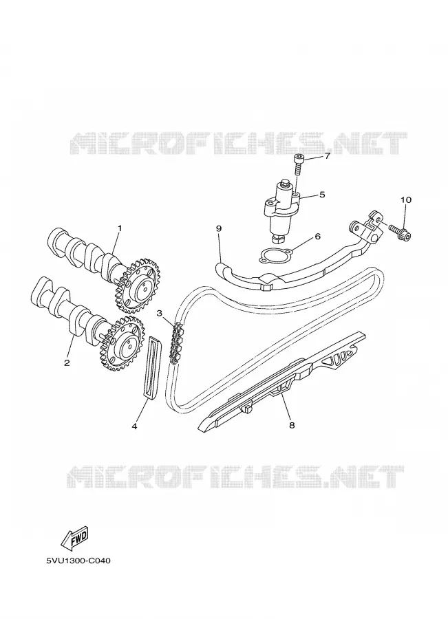ARBRE A CAMES / CHAINE DE DISTRIBUTION Yamaha SCOOTER 500 2004 TMAX  XP500