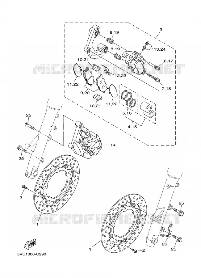 ETRIER DE FREIN AVANT Yamaha SCOOTER 500 2004 TMAX  XP500