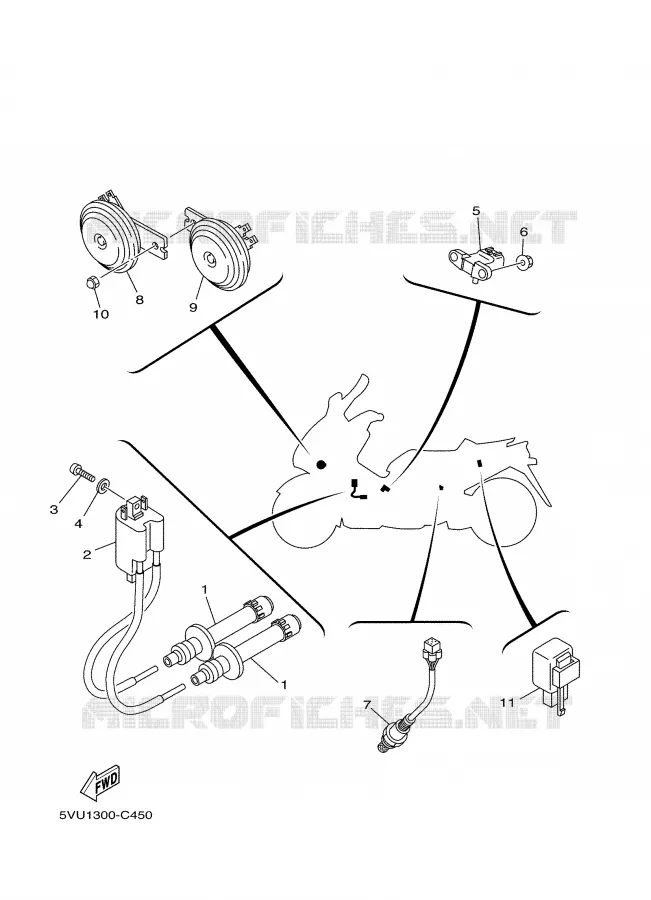 PARTIE ELECTRIQUE 2 Yamaha SCOOTER 500 2004 TMAX  XP500