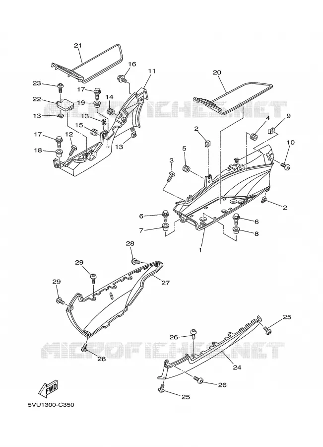 BEQUILLE / REPOSE PIEDS 2 Yamaha SCOOTER 500 2006 TMAX  XP500