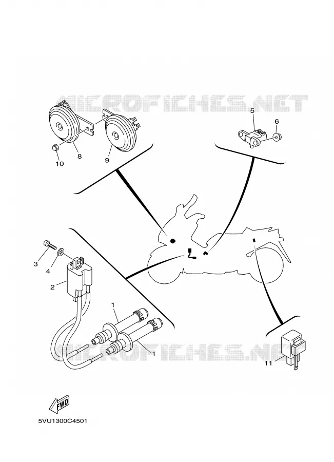 PARTIE ELECTRIQUE 2 Yamaha SCOOTER 500 2007 TMAX  XP500 TMAX