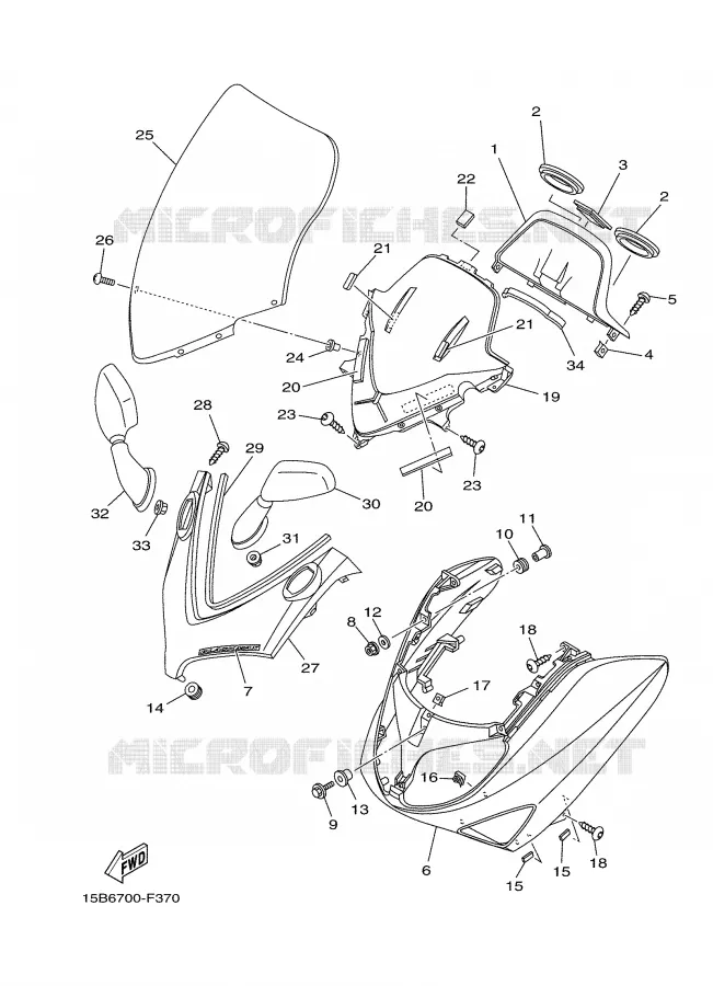 PARE BRISE Yamaha SCOOTER 500 2007 TMAX  XP500 TMAX
