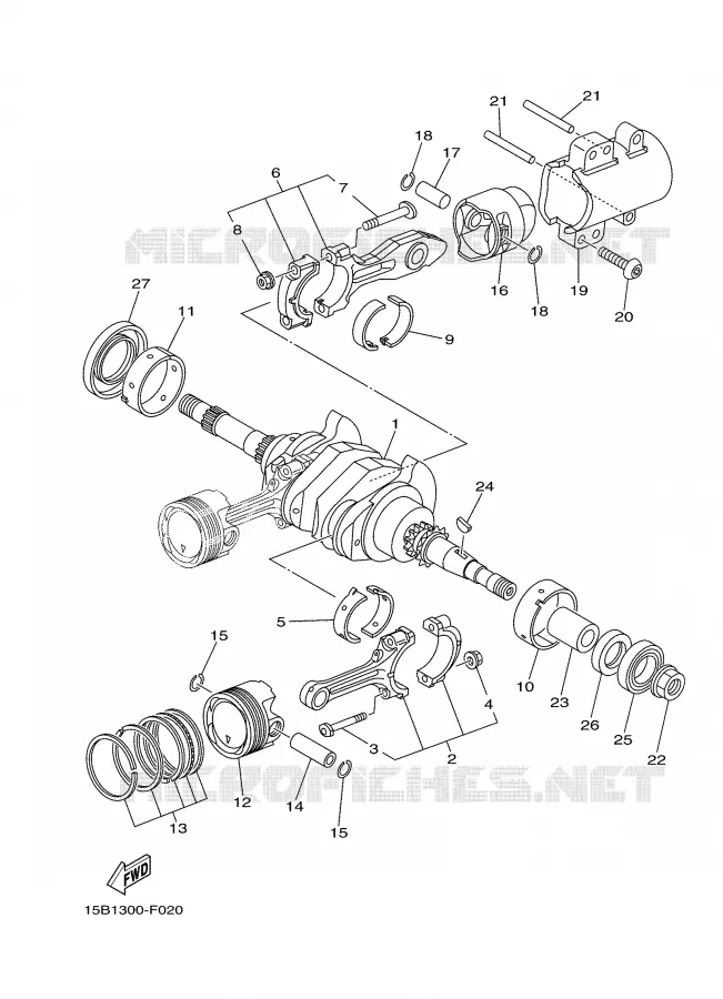 VILEBREQUIN / PISTON Yamaha SCOOTER 500 2008 TMAX  XP500
