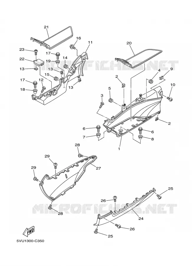 BEQUILLE / REPOSE PIEDS 2 Yamaha SCOOTER 500 2005 TMAX ABS  XP500A