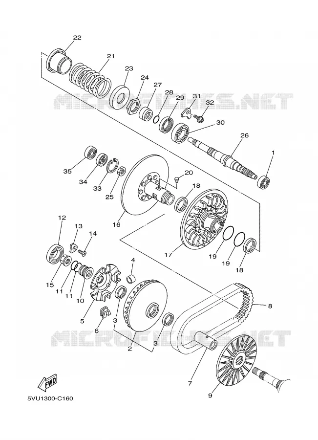 EMBRAYAGE 2 Yamaha SCOOTER 500 2007 TMAX ABS  XP500A TMAX