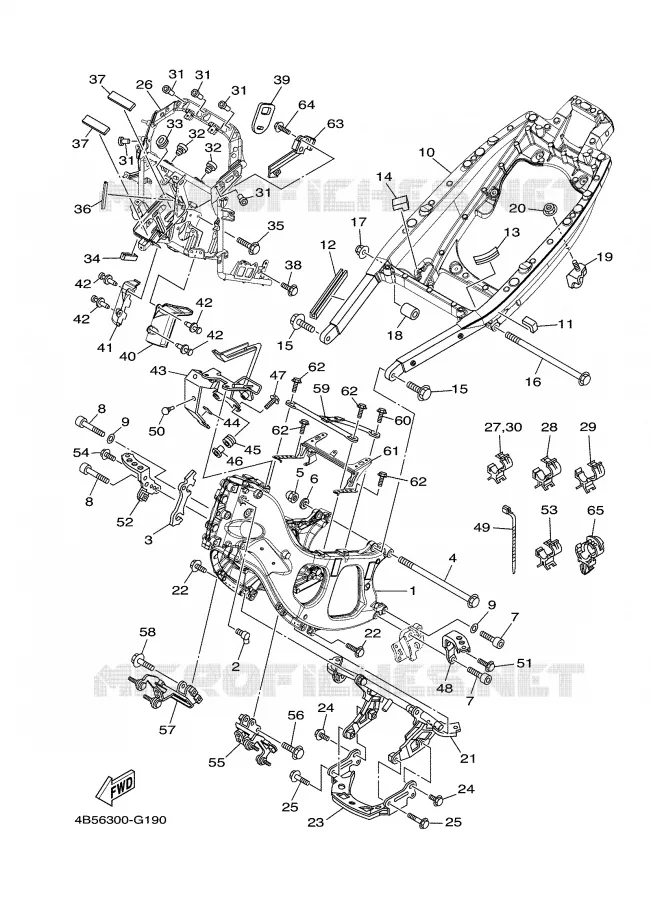 CADRE Yamaha SCOOTER 500 2008 TMAX ABS  XP500A