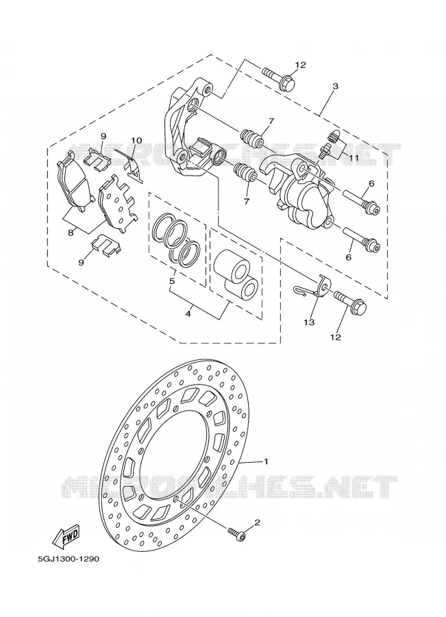 ETRIER DE FREIN AVANT Yamaha SCOOTER 500 2003 TMAX  XP500R