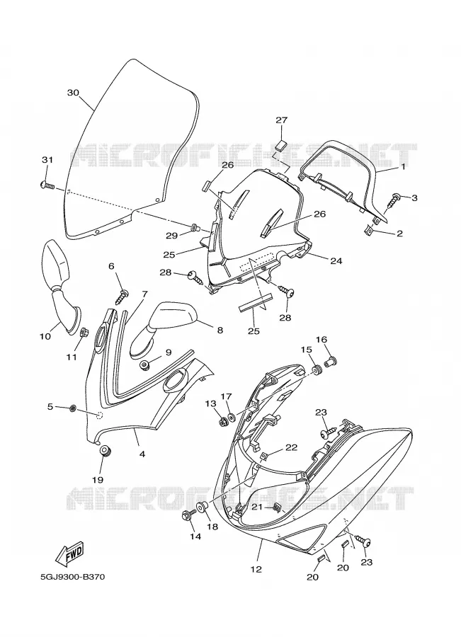 PARE BRISE Yamaha SCOOTER 500 2003 TMAX  XP500R