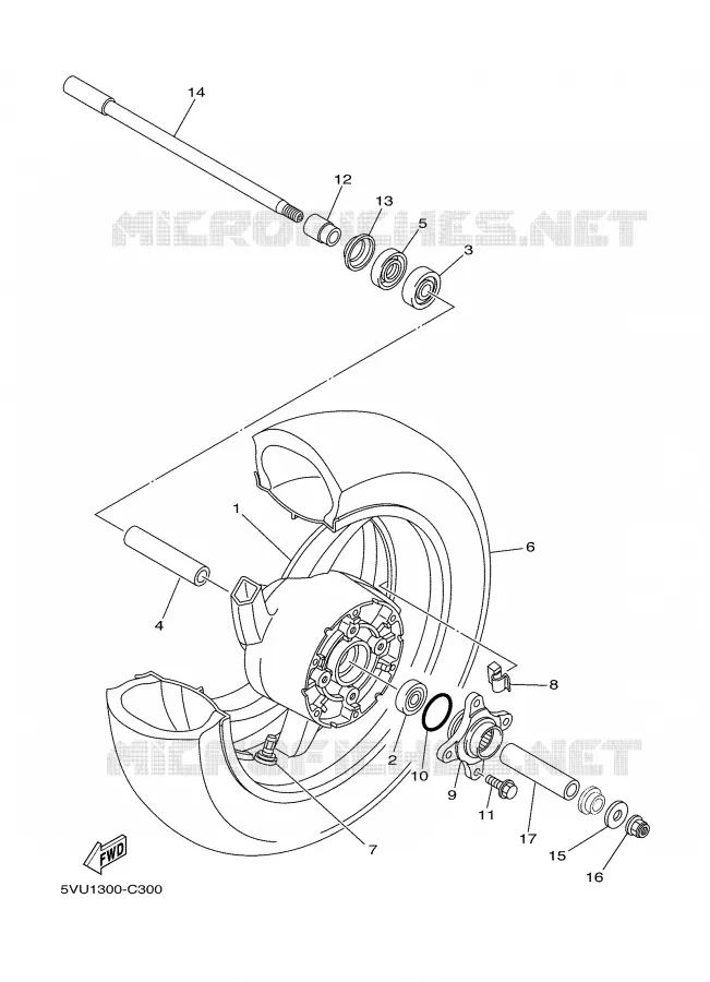 ROUE ARRIERE Yamaha SCOOTER 500 2004 TMAX  XP500S