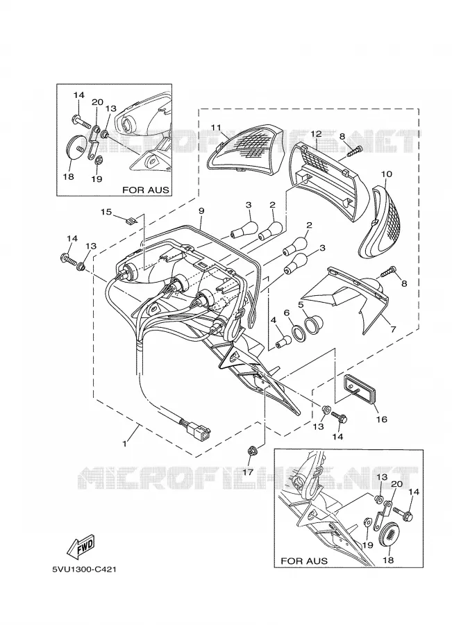 FEU ARRIERE Yamaha SCOOTER 500 2004 TMAX  XP500S