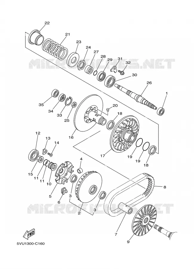 EMBRAYAGE 2 Yamaha SCOOTER 500 2005 TMAX  XP500T