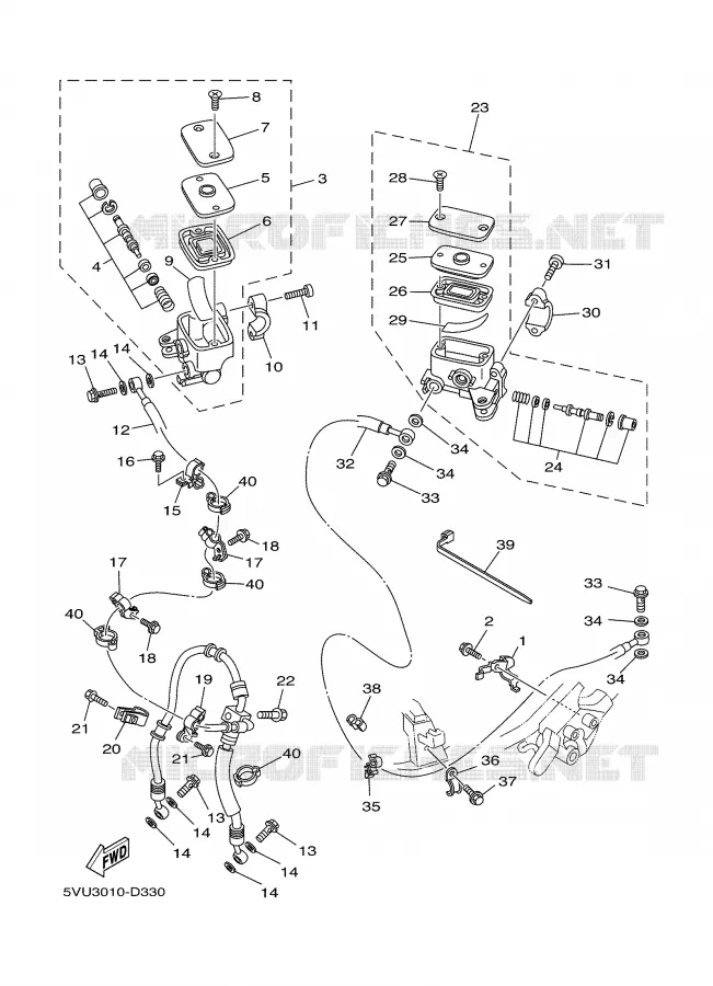 MAITRE CYLINDRE AVANT Yamaha SCOOTER 500 2005 TMAX  XP500T
