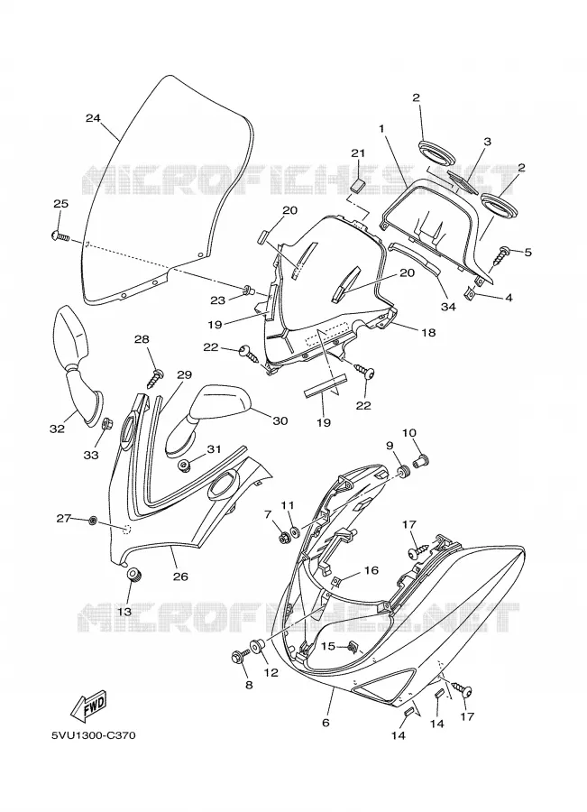 PARE BRISE Yamaha SCOOTER 500 2005 TMAX  XP500T