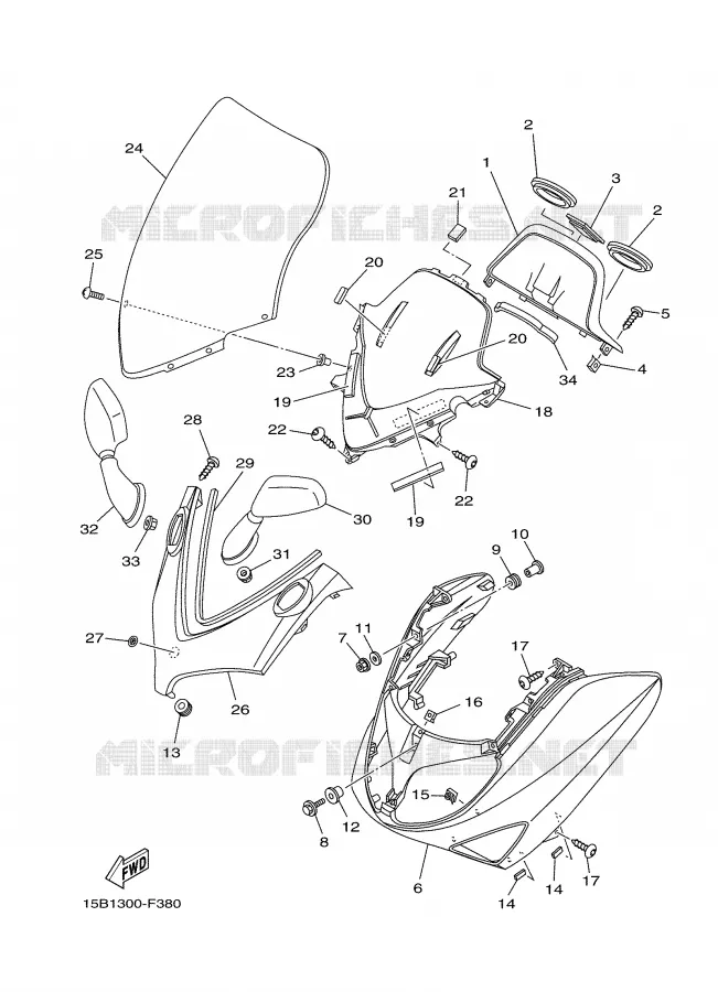 PARE BRISE Yamaha SCOOTER 500 2007 TMAX  XP500W