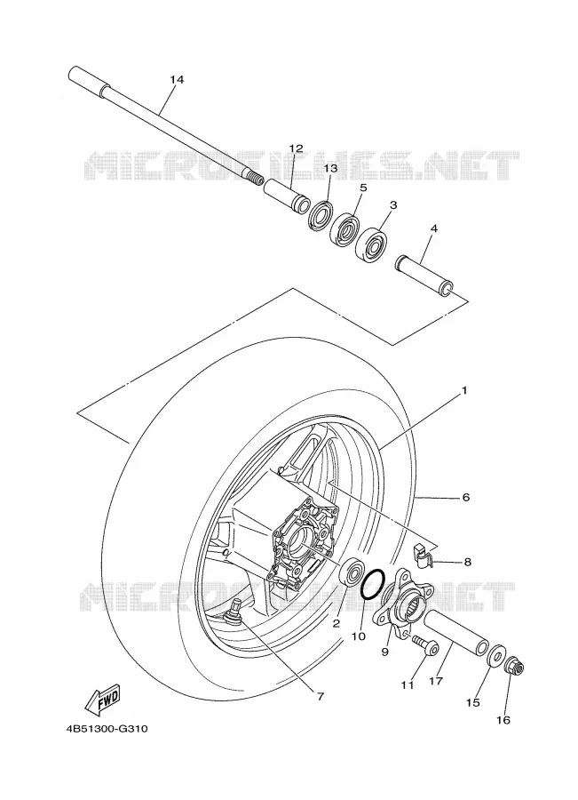 ROUE ARRIERE Yamaha SCOOTER 500 2008 TMAX  XP500X