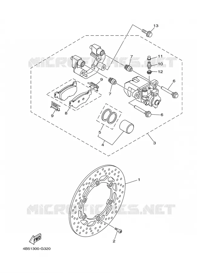 ETRIER DE FREIN ARRIERE Yamaha SCOOTER 500 2008 TMAX  XP500X