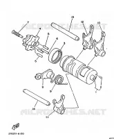 BARILLET DE SELECTION / FOURCHETTES pour Yamaha XT 1988