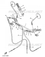 GUIDON ET CABLES pour Yamaha XT 1988