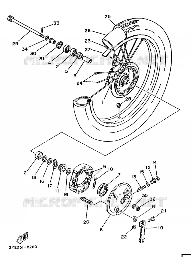 ROUE AVANT Yamaha MOTO 125 1991 XT  XT125