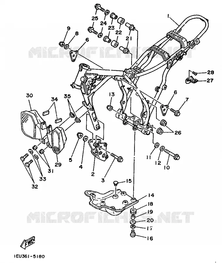 CADRE Yamaha MOTO 350 1986 XT  XT350